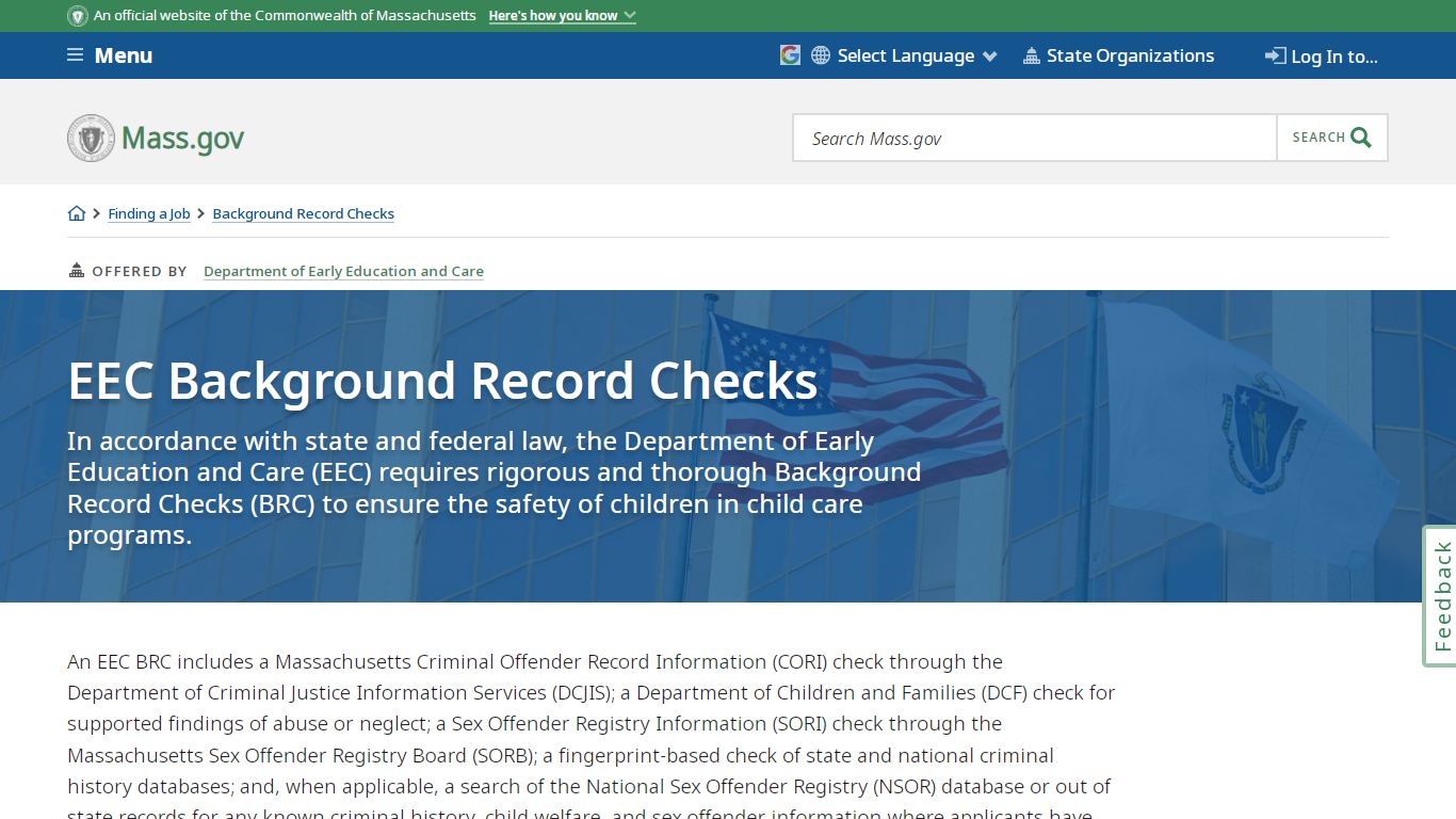 EEC Background Record Checks | Mass.gov